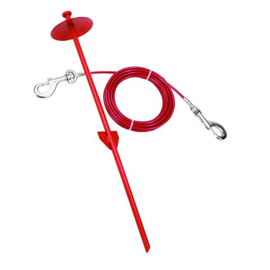 Titan Dome Stake And Heavy Cable W Nickel Snap Red Dog 1pc 15ft